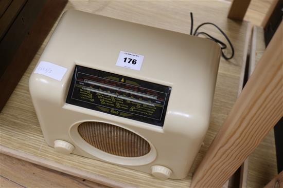 A Bakelite Bush radio, 1940s width 30cm height 24cm